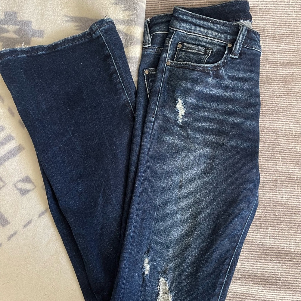 Dark Blue Distressed Women Jeans